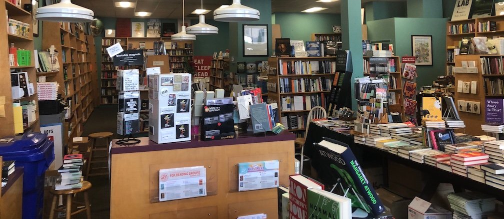 Interior of bookstore.